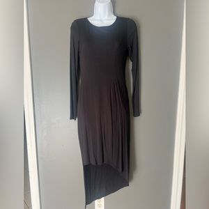 Asymmetric Long Black Dress